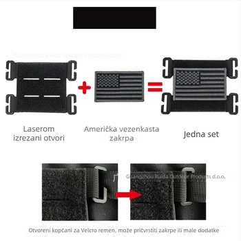 Liruida ultralak nylon Velcro taktički dodatak za ruksak s MOLLE sustavom, baza za narukvicu, odvojiva