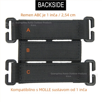Liruida ultralak nylon Velcro taktički dodatak za ruksak s MOLLE sustavom, baza za narukvicu, odvojiva