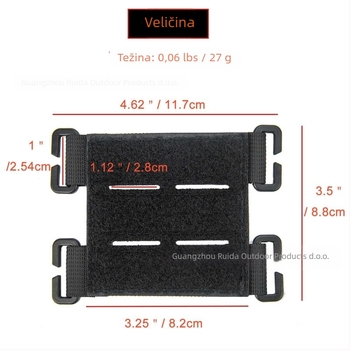 Liruida ultralak nylon Velcro taktički dodatak za ruksak s MOLLE sustavom, baza za narukvicu, odvojiva