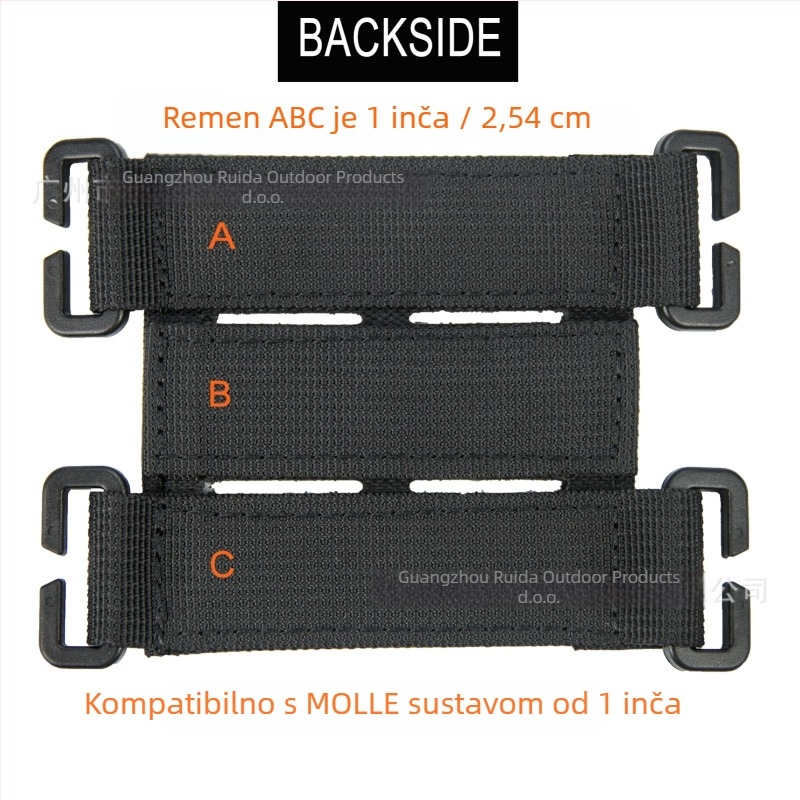 Liruida ultralak nylon Velcro taktički dodatak za ruksak s MOLLE sustavom, baza za narukvicu, odvojiva
