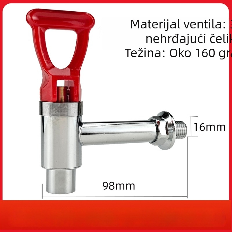 Električna slavina za vodu, nehrđajući čelik, radna temperatura 100°C, nominalni tlak 0,3 MPa, elektroplatinirani premaz