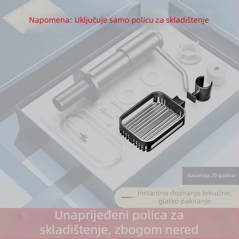 Kuhinjski ručni dozator tekućeg sapuna sa nosačem (Materijal: plast; Kromirani premaz; Stil: svijetli luksuz; Funkcija: ručno pritiskanje)