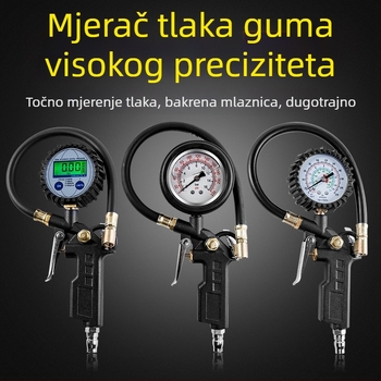 Manometar tlaka u gumama s naduvnom glavom i brojčanim zaslonom – mehanički mjerač tlaka za automobil