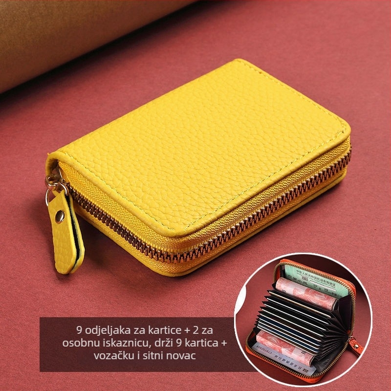 Držač kartica od PU kože, anti-krađa, anti-rezanje, 1 presavijeni novčanik, unisex, gradski stil