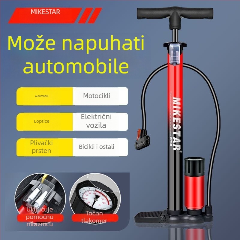 Visokotlačna ručna pumpa za bicikle, motocikle i električna vozila — brzo napuhavanje, univerzalna, za kućnu upotrebu