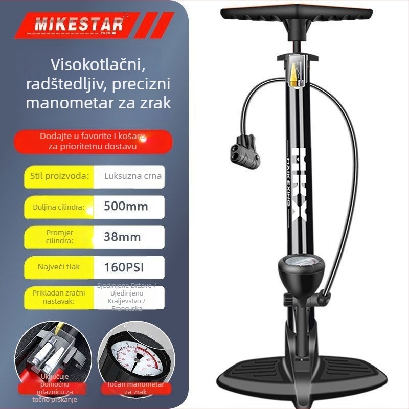 Visokotlačna ručna pumpa za bicikle, motocikle i električna vozila — brzo napuhavanje, univerzalna, za kućnu upotrebu