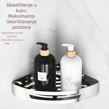 Nehrđajući čelična trokutasta kutna polica za kupaonicu, 1 etaža, montaža vijcima, polirana završna obrada, nosivost 1 kg