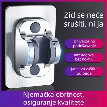 Držač za tuš s usisnim montiranjem na zid, bez bušenja, podesivi držač za tuš crijevo, ABS, moderni minimalistički stil kupaonice
