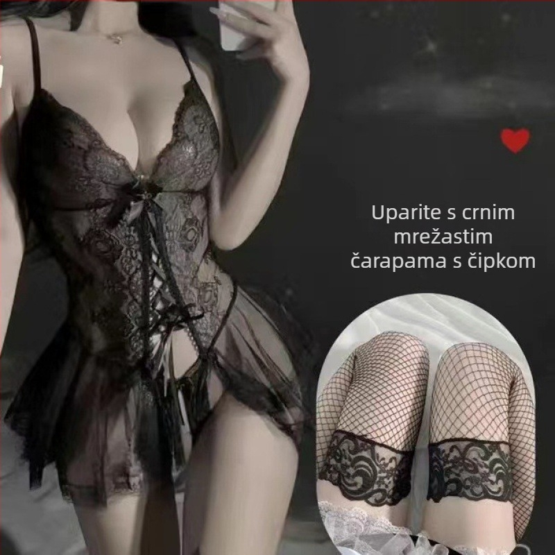 Jednodelni mrežasti donji rublji s otvorom, glavna tkanina poliester