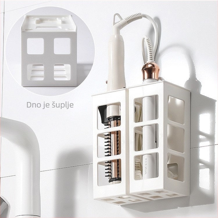 Polica za skladištenje uvijača za kosu – Plastična, 1 sloj, Moderan minimalistički stil, Nosivost: detalji na zahtjev