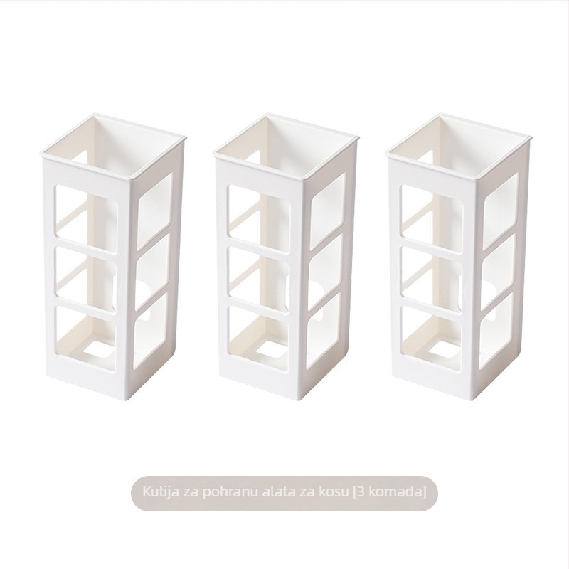 Polica za skladištenje uvijača za kosu – Plastična, 1 sloj, Moderan minimalistički stil, Nosivost: detalji na zahtjev