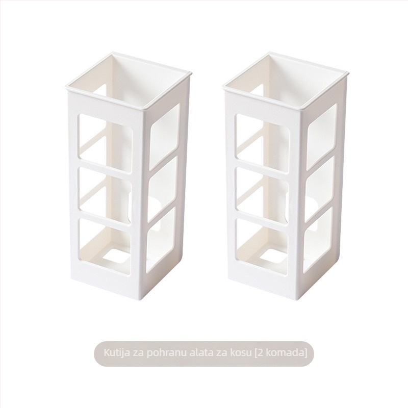 Polica za skladištenje uvijača za kosu – Plastična, 1 sloj, Moderan minimalistički stil, Nosivost: detalji na zahtjev