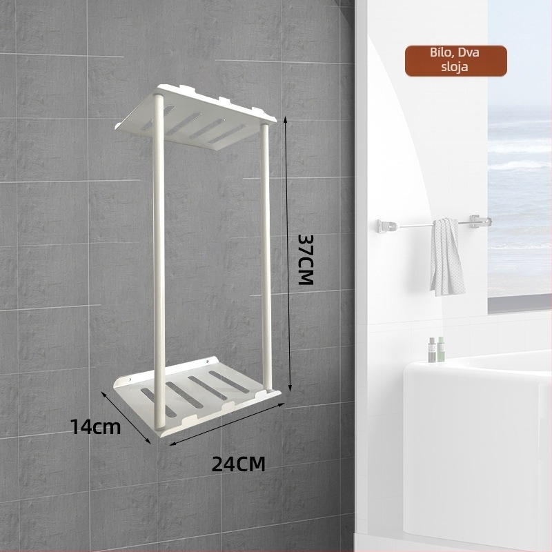 Zidni trostupanjski držač za ručnike u kupaonici, od ugljičnog čelika, moderni minimalistički stil, višestruko skladištenje u kupaonici, vodootporno