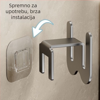 Zidni organizator cipela za kupaonice, bez bušenja, s vakuumskim pričvršćenjem, od karbonskog čelika, 1 razina