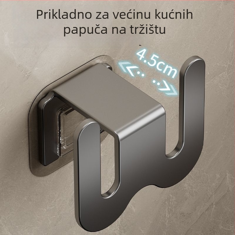 Zidni organizator cipela za kupaonice, bez bušenja, s vakuumskim pričvršćenjem, od karbonskog čelika, 1 razina