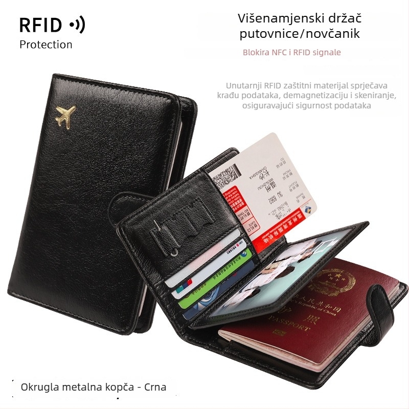 Torbica za putovnicu od PU kože, RFID zaštita, unisex, gradski minimalistički stil