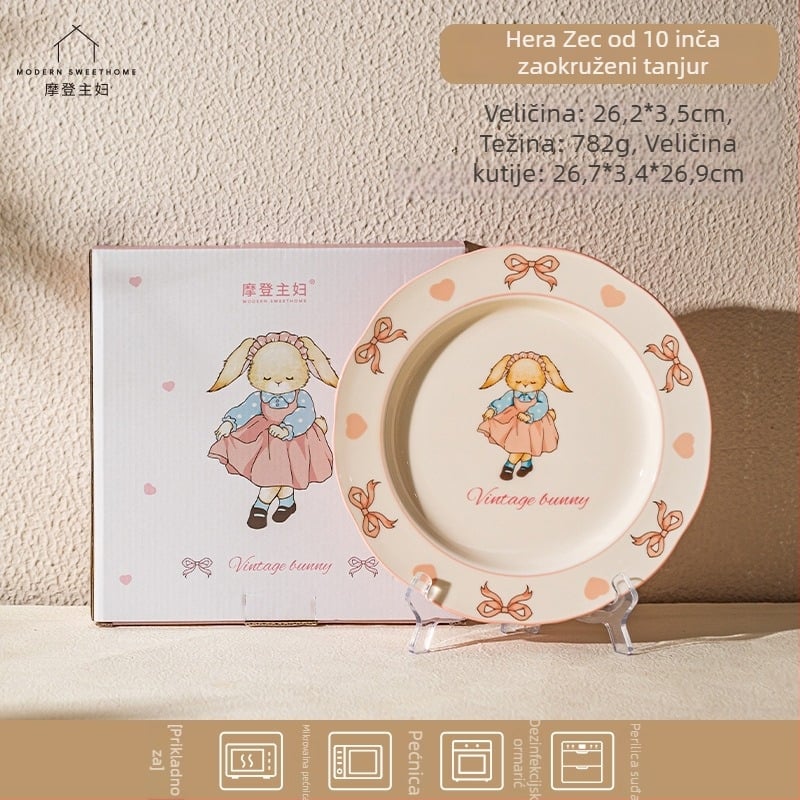 Keramički set zdjela za rižu i juhu – okrugle, retro luksuzni stil, više uzoraka, pogodno za mikrovalnu pećnicu