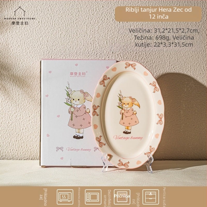 Keramički set zdjela za rižu i juhu – okrugle, retro luksuzni stil, više uzoraka, pogodno za mikrovalnu pećnicu