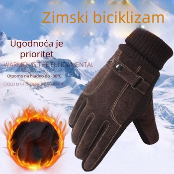 Zimske rukavice za biciklizam i motociklizam – otporne na vjetar, tople s fleece podstavom, pamuk, Ice Silk tkanina, Flip cover stil, kompatibilne s dodirnim zaslonom.