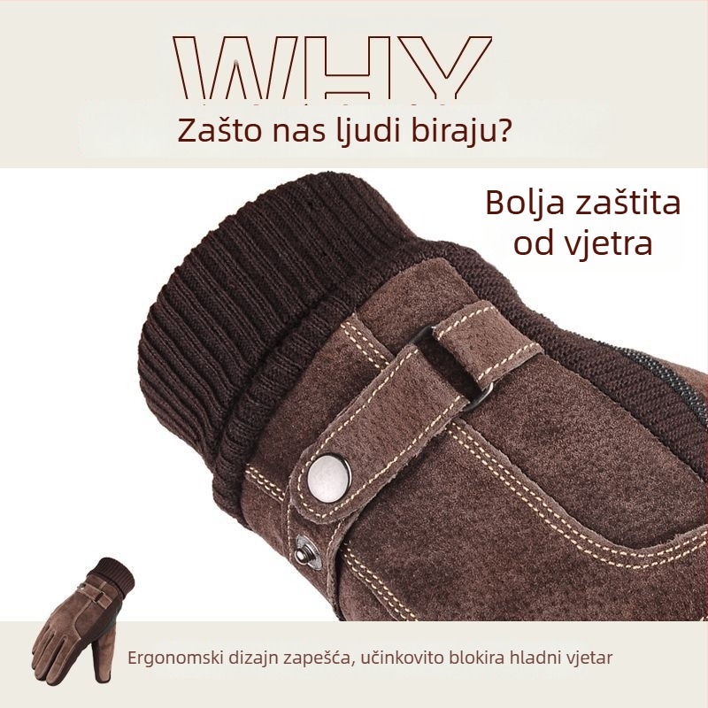 Zimske rukavice za biciklizam i motociklizam – otporne na vjetar, tople s fleece podstavom, pamuk, Ice Silk tkanina, Flip cover stil, kompatibilne s dodirnim zaslonom.