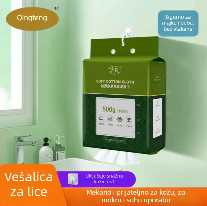 Jednokratne maramice za lice, mekane poput pamuka i bez dlačica, viseći povlačni dizajn, uklanjanje šminke, biljna vlakna