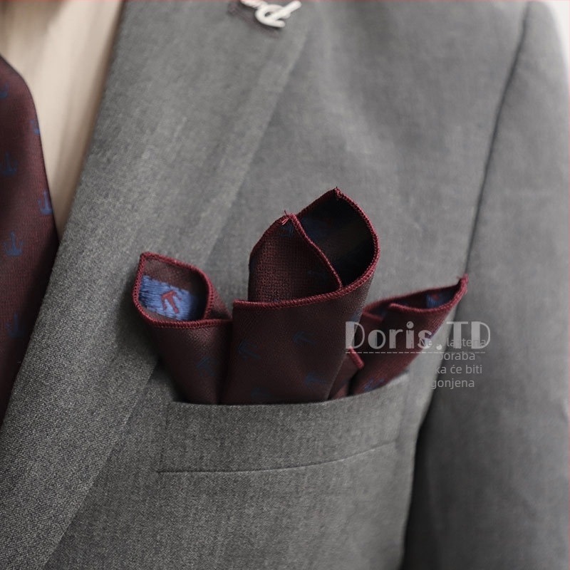 Muški džepni kvadrat s retro dizajnom i točkastim uzorkom (Materijal: poliester vlakno; Stil: večernje odijelo; Obrada: jacquard; Uzorak: točkasti; Spol: muški)