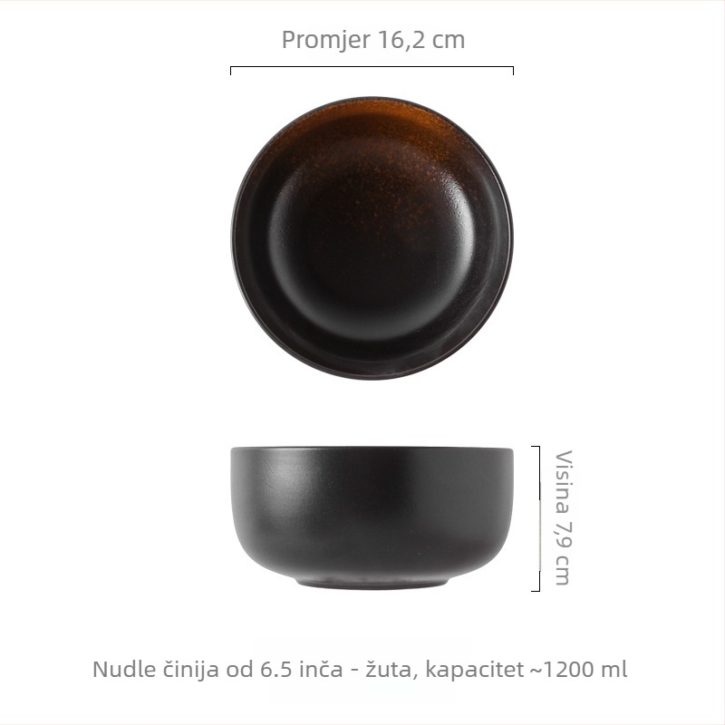 Velika porcelanska zdjela za rezance i juhu, kućna porcelanska zdjela, japanskog stila keramička zdjela, promjer 20 cm