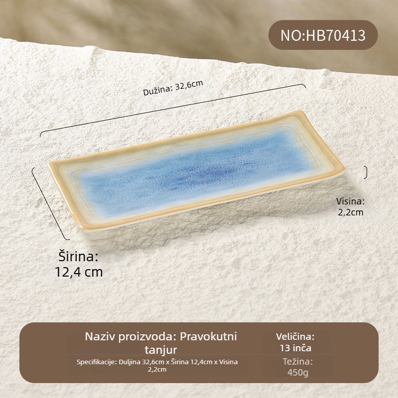 Melamin posuđe s finishom underglaze, kvadratna ploča za sushi i deserte.
