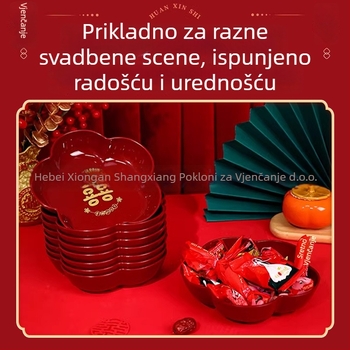 Vjenčani tanjur za voće i bombone (Material: Resin; Surface: Gold/gilt; Craft: Electroplating; Style: Chinese; Packaging: Carton packaging)
