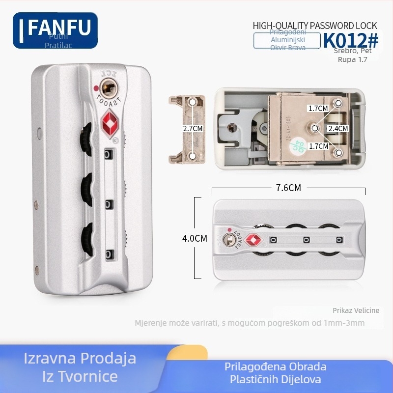 Brava za kovčeg s aluminijskim okvirom – zaštita od krađe, aluminij, Fanfu dodaci za prtljagu