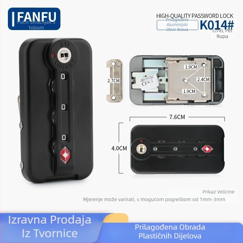 Brava za kovčeg s aluminijskim okvirom – zaštita od krađe, aluminij, Fanfu dodaci za prtljagu