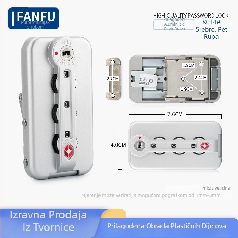 Brava za kovčeg s aluminijskim okvirom – zaštita od krađe, aluminij, Fanfu dodaci za prtljagu