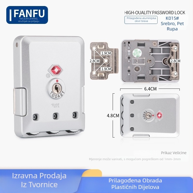Brava za kovčeg s aluminijskim okvirom – zaštita od krađe, aluminij, Fanfu dodaci za prtljagu