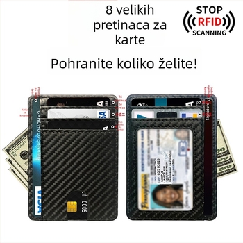 RFID kutija za kartice - PU koža, unisex, 1 preklop, zaštita od demagnetizacije