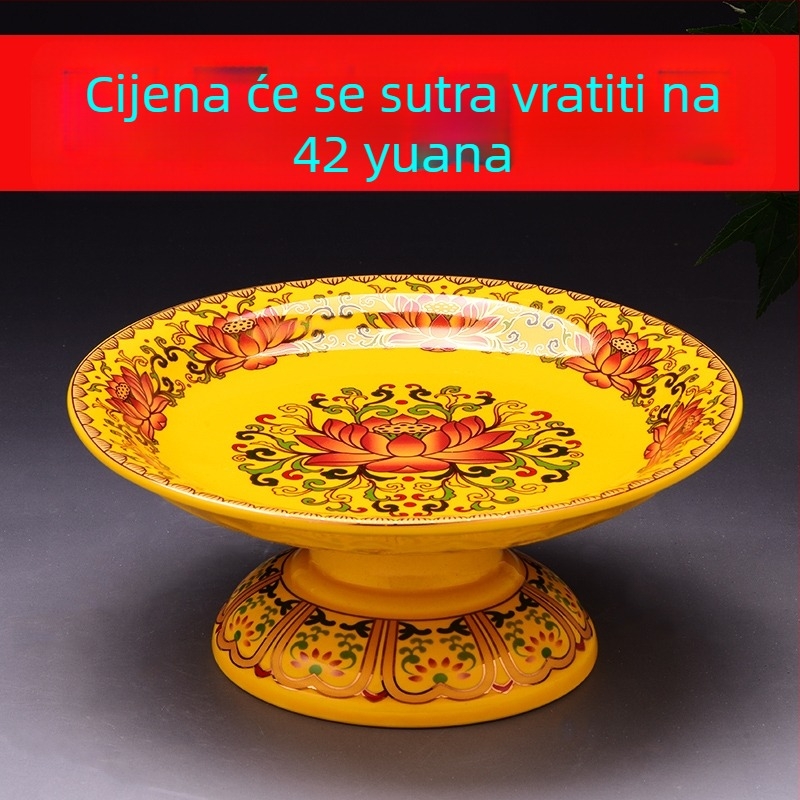 Keramički tanjur za darove za kućnu upotrebu, mogućnost prilagodbe, površina s obojenim premazom, jednostavan i moderan stil, Fengyunfei brend