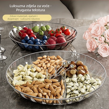 Plastični pladanj za voće s odjeljcima, mrežasti uzorak, moderni minimalistički stil, predstavljen 2023