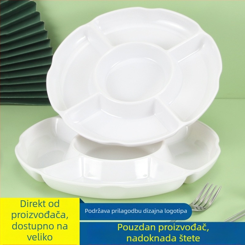 Melamin disk za odvajanje, okrugli oblik, glazirana površina, s otisnutim logom