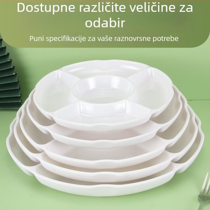 Melamin disk za odvajanje, okrugli oblik, glazirana površina, s otisnutim logom