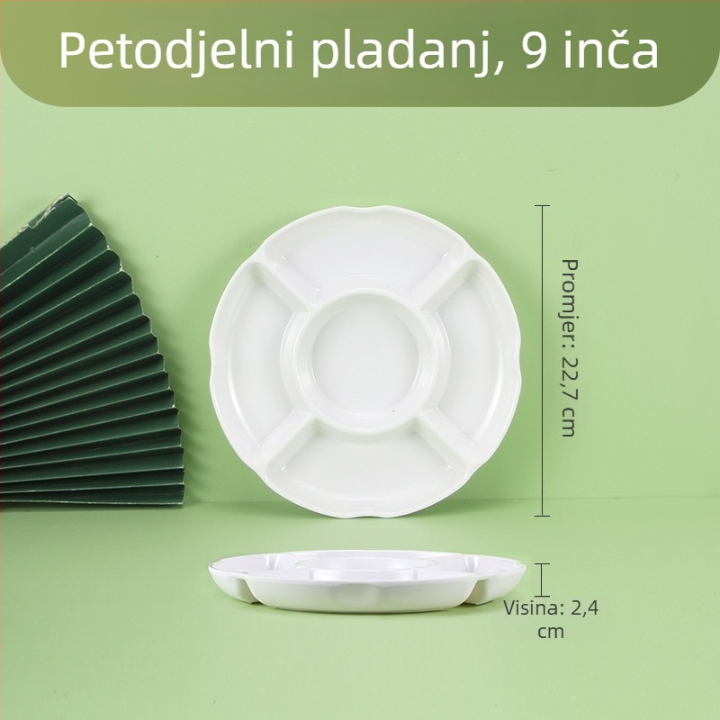 Melamin disk za odvajanje, okrugli oblik, glazirana površina, s otisnutim logom