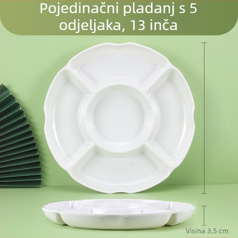 Melamin disk za odvajanje, okrugli oblik, glazirana površina, s otisnutim logom
