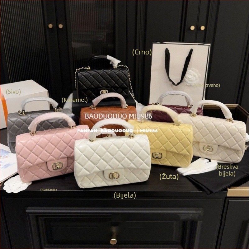 Kožna crossbody torba s preklopom, kvadratnog horizontalnog oblika, zatvaranje s poklopcem, unutarnja pretinica za telefon i džep na zip, jedna naramenica