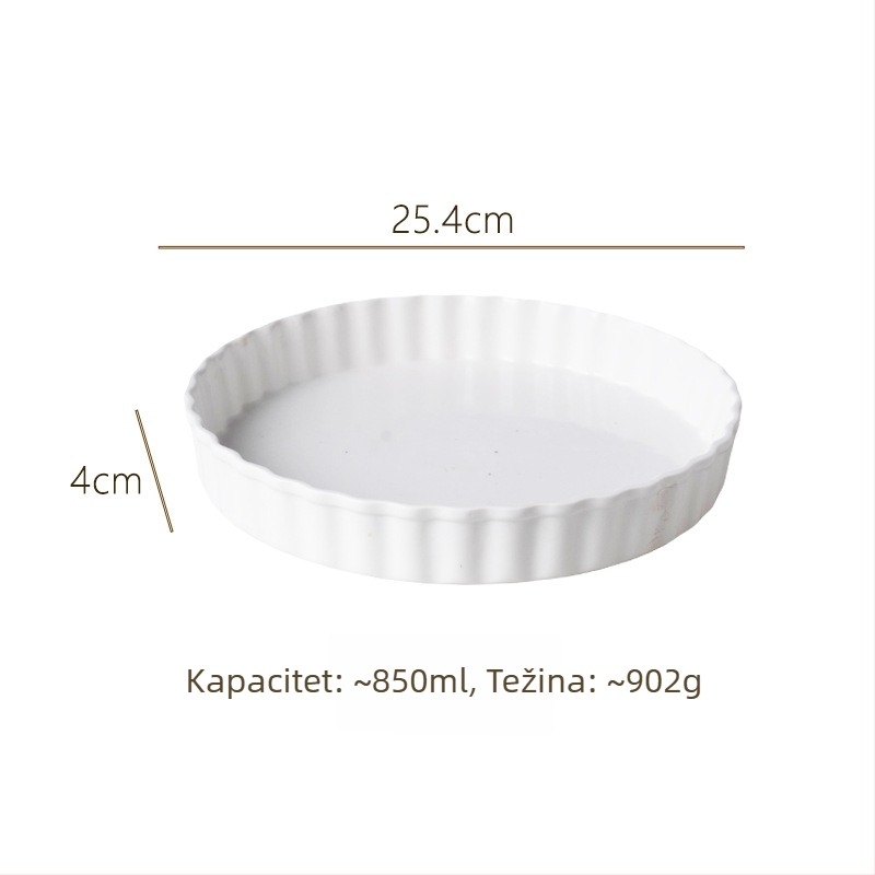 Porcelanska tepsija za pizzu, okrugla, otporna na mikrovalnu, tisk logotipa dostupan