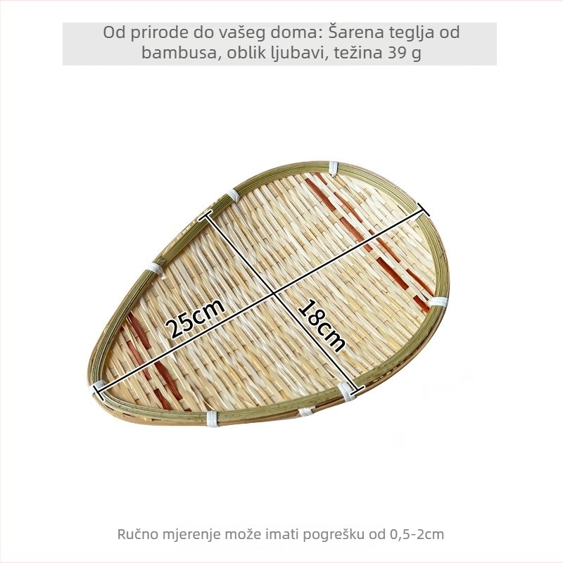 Ratanom tkan košar za pohranu voća i užina, kružnog oblika, model 0202, pastoralni seoski stil