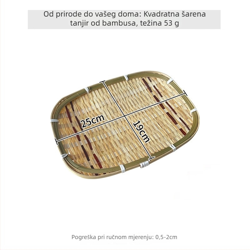 Ratanom tkan košar za pohranu voća i užina, kružnog oblika, model 0202, pastoralni seoski stil