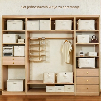 Koš za pohranu, japanskog stila, platno, ladicom-tip, otporan na vlagu, velika kapaciteta