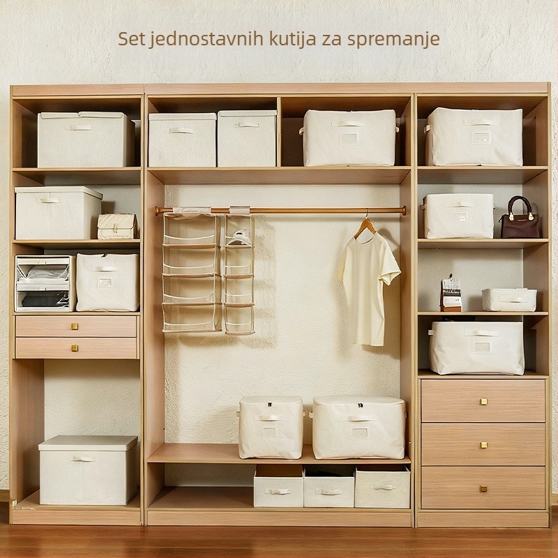 Koš za pohranu, japanskog stila, platno, ladicom-tip, otporan na vlagu, velika kapaciteta