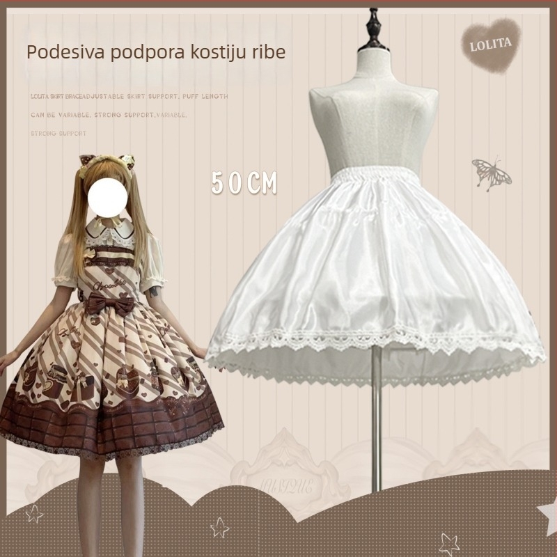 Lolita krinolina s dvostrukim čeličnim prstenom za potporu; jednostruki prediv; marka Eieyomi; ljeto 2025 izdanje; odrasli