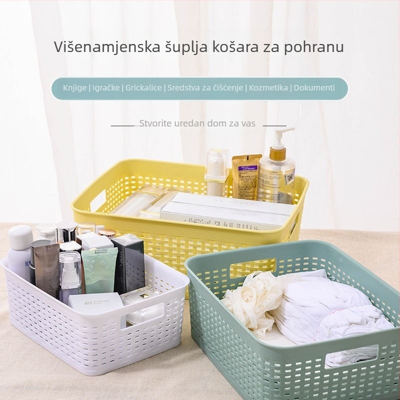 Pravokutni plastični spremnik za dom – višefunkcijski stolni organizator za grickalice i igračke