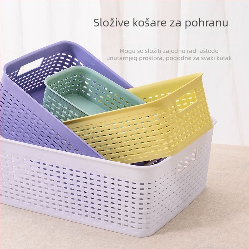 Pravokutni plastični spremnik za dom – višefunkcijski stolni organizator za grickalice i igračke
