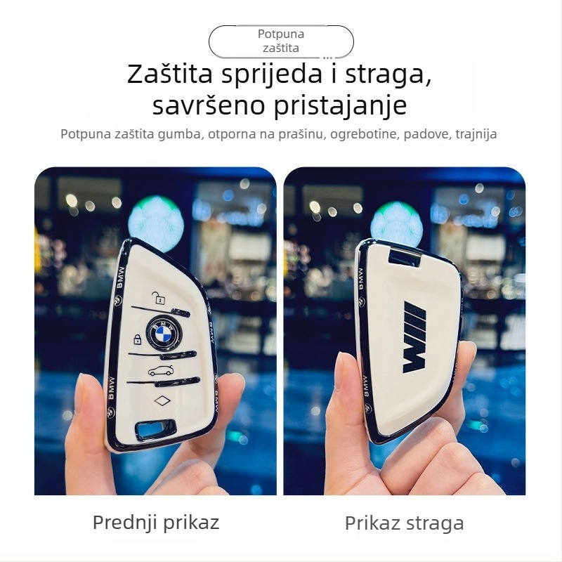 BMW TPU kućište ključa za Seriju 5 – zaštitno kućište ključa sa kopčom, prilagodljivo